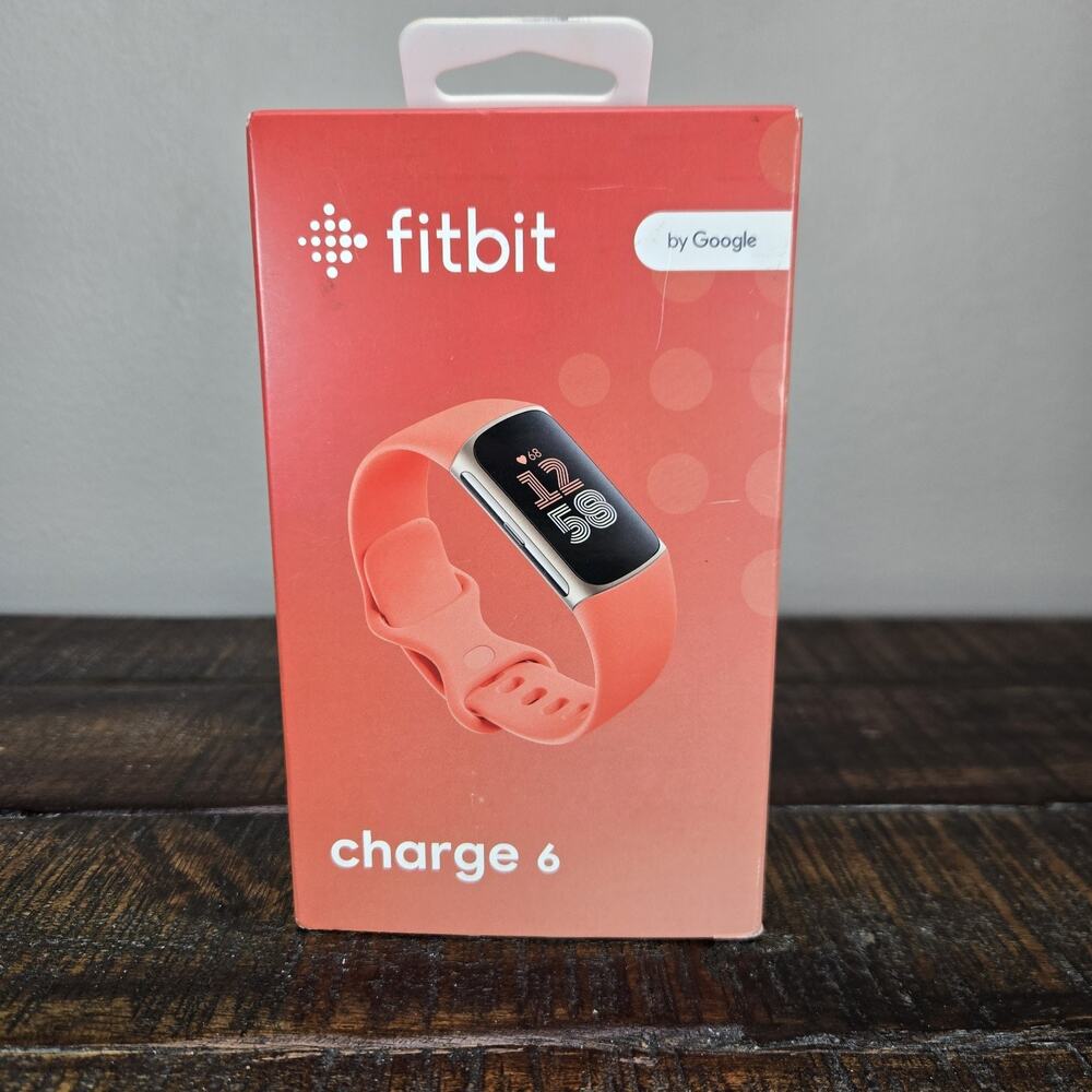 Fitbit Charge 6 Fitness Tracker Activity Tracker GPS Heart Rate Gold Coral